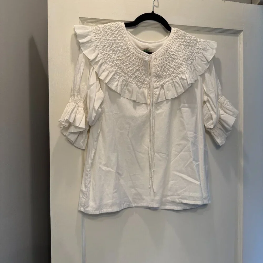 VGUC Daydress Esme Blouse White Size S - Picture 2 of 5